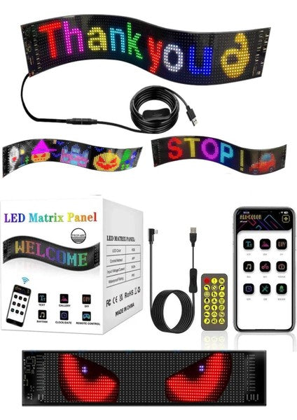LED Car Sign Animation LED Matrix Pixel Panel DIY Programmable App Control LED Panel Flexible Display Truck Accessories