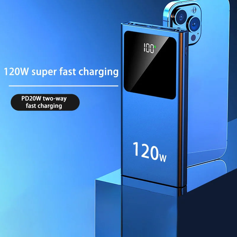 200000mAH 120W Power BankSuper Fast Charging Digital Display High Capacity iphone Samsung Xiaomi