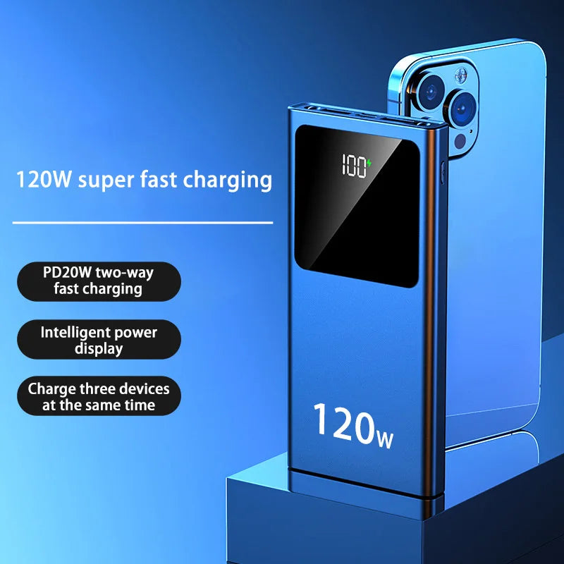 200000mAH 120W Power BankSuper Fast Charging Digital Display High Capacity iphone Samsung Xiaomi