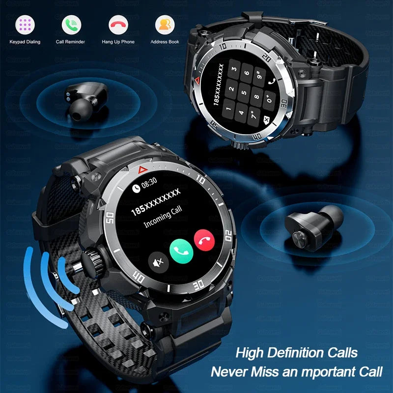 2024 New Smart Watch TWS Headset Two In One Wireless Bluetooth Dual Earbuds Call Health Monitor Sport Music Earphone Smartwatch
