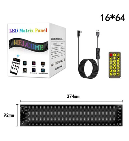 LED Sign Car Scrolling Advertising USB 5V Bluetooth App Control Logo Light Custom Text Pattern Animation Programmable Display